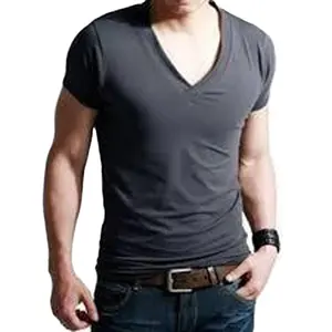 ultimate quality cotton V neck black t shirt top rated black organic cotton t-shirt custom logo design printed cheap tee shirt