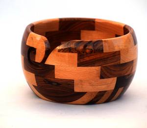 Wooden Yarn <b>Bowl</b> for <b>Knitting</b> and Crocheting Handicrafts Rustic Home Decor Wooden Yarn Holder Gift for Knitters - Product Image 4