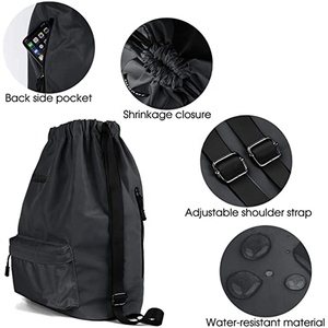 Mochila deportiva con estampado de logotipo personalizado para hombre y mujer, bolsa deportiva con cordón, para gimnasio, a bajo precio, Unisex - Product Image 6