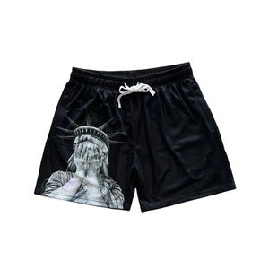 Shorts de streetwear vintage pour hommes Shorts unis à double maille à sublimation personnalisée OEM Short d'été décontracté pour hommes Surf Short de bain - Product Image 1