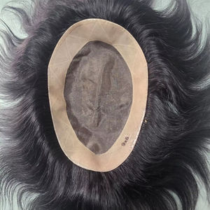 Taz วิกผมอินเดียแบบเชมมี่สำหรับผู้ชายวิกผมเบสแบบโมโนและผมปลอม-นุ่มน้ำหนักเบาเป็นมิตรกับสิ่งแวดล้อม - Product Image 1