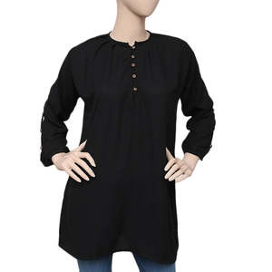 Blusa de Georgette Estilo Western para Mujer - Negra - Product Image 2