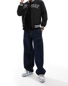 Chaqueta universitaria de diseño personalizado para hombre, chaqueta bomber con mangas de cuero, bordado de chenilla, chaqueta universitaria de béisbol Letterman Varsity - Product Image 4