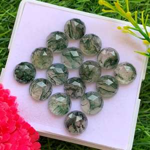 Ágata de musgo natural, corte rosa, piedra preciosa redonda, cabujón, ágata de musgo, piedras preciosas sueltas, fabricación de joyas, diferentes formas, tamaños pulidos - Product Image 3