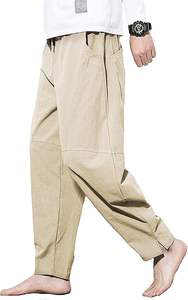 2025 Vintage grande taille hommes pantalons haute qualité léger tricoté toile séchage rapide taille moyenne Style lavé - Product Image 2