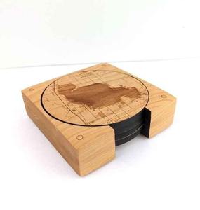 Sous-verres en bois d'acacia naturel de la meilleure qualité Porte-gobelet à thé en bois massif et Pot à boisson Style classique pour un usage domestique - Product Image 1