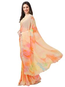 Dernier designer indien Broderie à paillettes Chinon Saree Blouse Wedding Party Wear pour femmes Qualité d'exportation assurée - Product Image 5