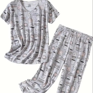 Nuevo diseño de logotipo personalizado, ropa de dormir para mujer, cómodo conjunto de dos piezas, manga larga, el mejor Material, pijama de algodón y poliéster para mujer - Product Image 1