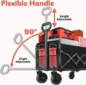 Cao cấp thép ngoài trời bốn-bánh xe nền tảng lưu trữ Xe đẩy giỏ hàng cho cắm trại và bãi biển sử dụng - Product Image 4