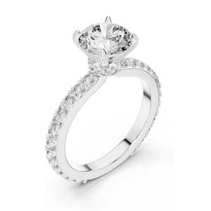 Anillo de Compromiso con Diamante Redondo Brillante de 1.62 CT Cultivado en Laboratorio, Claridad VVS-VS EF, Oro de 18KT, 14KT, 10KT y Plata 925, Color Rosa - Product Image 4