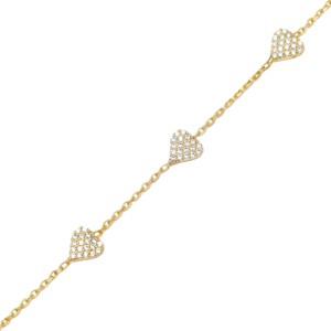 Heart <b>Bracelet</b> Shiny Zircon Stone <b>Charm</b> Woman Jewellery Turkish Handmade Wholesale 925 Sterling <b>Silver</b> Jewelry - Product Image 2