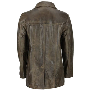 Manteau long en cuir véritable respirant sur mesure pour hommes, vente en gros, vêtements d'hiver, manteaux en cuir imperméables - Product Image 4