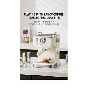 Machine à café expresso italienne en acier inoxydable 220V, système de brassage semi-automatique pour hôtels - Prise US/EU - Product Image 6