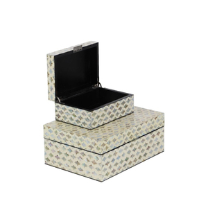 Boîte de rangement de bijoux de créateur en incrustation d'os avec finition de travail de vadrouille parfaite pour l'affichage de boucles d'oreilles de collier disponible en différentes tailles - Product Image 4
