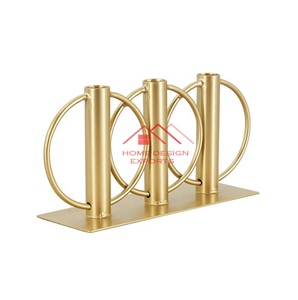 Marble Base 3 Arms Metal <b>Candelabra</b> Candle Holders <b>Gold</b> Home Decoration <b>Gold</b> Candle Holders for Pillar Candles - Product Image 1