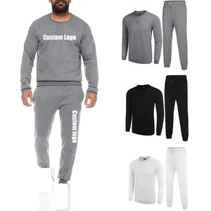 Survêtement de sport en coton unisexe, ensemble de jogging à col ras du cou, survêtement vierge de grande taille, 2 pièces, pour hommes et femmes, respirant, sports d'hiver - Product Image 4