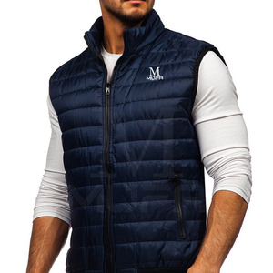 Nouvel Arrivage Gilet matelassé pour homme de haute qualité avec fermeture éclair pour l'hiver, logo personnalisé, tissu polyester/coton, faible MOQ, en promotion - Product Image 1