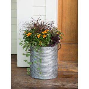Jardinières rondes en métal galvanisé de taille personnalisée pour la décoration intérieure Jardinières de fleurs de salon cuisine balcon et jardin - Product Image 3
