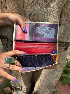 Nuevo pelo con estampado de animales hecho a mano Real en cuero genuino bolso de mano para mujer elegante colorido multiuso monedero ATM titular carteras de moda - Product Image 6