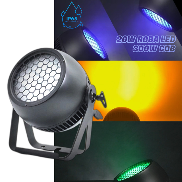 IP65 300W DMX512 White COB 20W LED RGBA 4in1 Lamp Beads Outdoor DJ Disco Events Stage LED Blinder Light