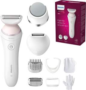 Philips Lady Shaver Series 8000 BRL176/00 Afeitadora inalámbrica de acero inoxidable en seco y húmedo, color blanco - Product Image 1