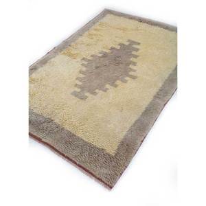 พรมขนสัตว์ถักมือสีเบจและสีน้ำตาลลายเรขาคณิตสำหรับห้องนั่งเล่นและรถยนต์ ขนาด 9x12 รุ่น Pae-1382 - Product Image 2