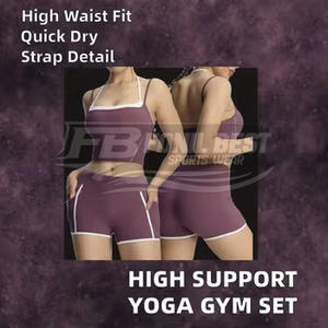 Conjuntos Deportivos de Yoga y Fitness de Alta Sujeción para Mujer, 2 Piezas, con Tirantes Largos y Borde Antideslizante, Ropa Deportiva de Tallas Grandes para Entrenamiento y Running - Product Image 3