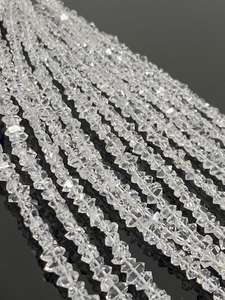 שבבי יהלום הרקימר טבעי חרוזי צ 'יפס 4-5 מ "מ ברור קוורץ יהלום קוורץ אבן חן גסה גדיל גלם לתכשיטים ביצוע 16 אינץ' - Product Image 5