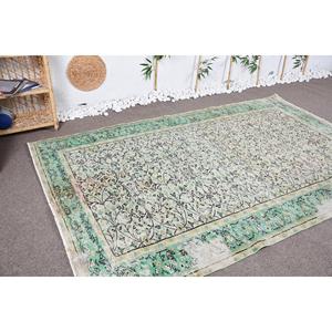 Alfombra de 5,6x8,7 pies, Alfombra Grande Vintage, Alfombra con Estampado Animal Verde - Product Image 3