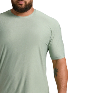 T-shirt de sport à col rond pour homme en tissu tricoté 180g, respirant, motif uni, personnalisable, coupe athlétique, personnalisable, vierge - Product Image 3