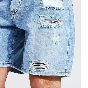 Shorts Vaqueros de Moda Urbana para Hombre, Shorts Holgados Personalizados, Shorts Vaqueros Transpirables Casuales para Hombre, Servicio OEM, Personalizados y Transpirables - Product Image 6