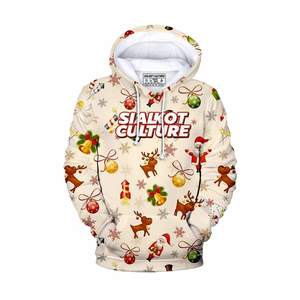 Sudadera con Capucha Navideña para Hombre, Cómoda y Moderna, 100% Poliéster, con Logotipo Personalizado, MOQ Bajo - Product Image 1