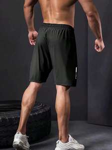 Short de fitness sportif taille moyenne à séchage rapide pour hommes offre spéciale maille solide respirant décontracté toile poche inclinée taille élastique - Product Image 4
