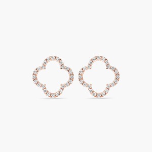ต่างหูเพชรแล็บโกรว์ Lucky Open Clover 0.62 กะรัต เพชรแล็บโกรว์ในทองคำแท้ 14K สำหรับงานหมั้น - Product Image 5