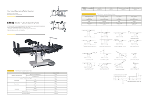 OU Table ET500 Table d'opération électro-hydraulique pour hôpital Convient pour les rayons X et le bras C - Product Image 6