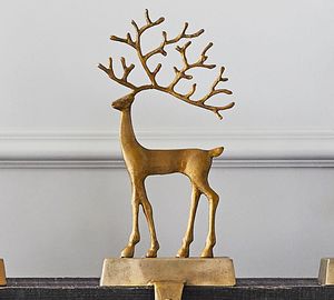 Merry Reindeer Aluminium <b>Stocking</b> <b>Holder</b> Pieces Wood Metal Cast Iron Rustic Gift Box Modern Designs High Quality Wholesale 2022 - Product Image 4