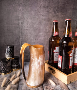 Mug en corne de buffle naturelle sculptée à la main, design moderne et luxueux, taille et logo personnalisables, sans danger pour les aliments, réutilisable pour les accessoires de bar - Product Image 6