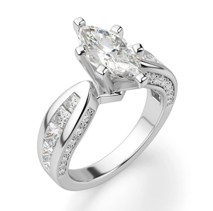 Bague de fiançailles en moissanite vintage coupe marquise pour mariages et fêtes fabriquée à la main en Inde pour l'exportation - Product Image 2