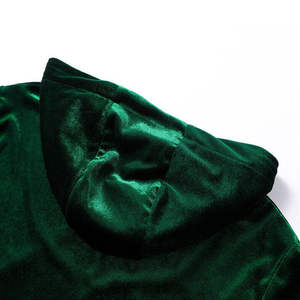 Classique noir velours pull à capuche fermeture éclair complète sur mesure blanc imprimé léger unisexe à la mode Smart Fit - Product Image 4