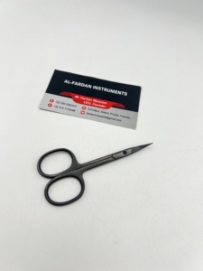 Ciseaux à ongles de qualité supérieure, écologiques, à lame incurvée, couleur plasma noire, logo personnalisé, ciseaux à cuticules. - Product Image 1