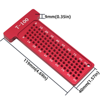Règle de traçage en alliage d'aluminium pour menuiserie, localisateur métrique en forme de T, jauge de trou, outil de mesure et de traçage, traçoir en T, jauge en T