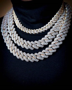 Collar de Miami de plata 925 sólida pesada 8mm-25mm de ancho 18K chapado en oro rosa cadena hecha a mano de eslabones cubanos - Product Image 3