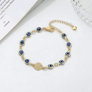 Pulseras de Diseñador para Mujer JML con Colgante de Ojo Turco Azul, Bañadas <span class=keywords><strong>en</strong></span> Oro de 14K, Joyería de Moda de Último Diseño para <span class=keywords><strong>la</strong></span> <span class=keywords><strong>Amistad</strong></span> - Product Image 6