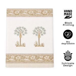 Serviettes gaufrées en coton naturel de qualité supérieure, imprimées à la main à Jaipur, design bohème, pour usage domestique, hôtelier et commercial, écologiques, fabriquées par des artisans indiens. - Product Image 2