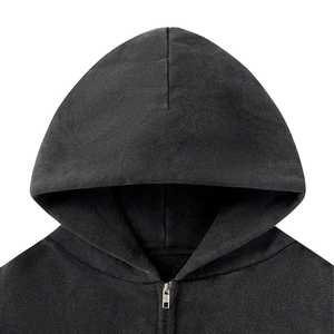 เสื้อมีฮู้ดผ้าคอตตอนมีซิปสไตล์สตรีทผ้า100% ปักตามสั่งเป็นมิตรกับสิ่งแวดล้อมรุ่นเฮฟวีเวตป้องกันการหดตัวแบบหลวม - Product Image 2