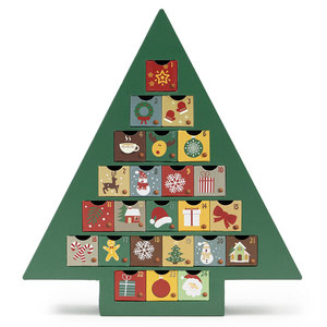 Hộp Quà Hình Cây Giáng Sinh Hộp Bìa Cứng Rỗng 24 Ngày Hộp Đựng Lịch Mùa Vọng Sang Trọng Hộp Đựng Cây Giáng Sinh - Product Image 4