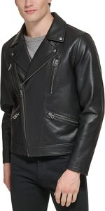 Blouson de moto classique en simili cuir pour homme - Product Image 5