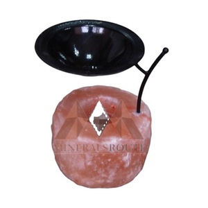 Décoration d'intérieur élégante Porte-bougie en sel de l'Himalaya sculpté à la main durable Diffuseur d'arômes Forme naturelle rose Relaxation Bien-être - Product Image 3
