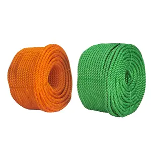 高韧性浮绳3股绞合pp绳长耐用3股ppdanline绳，出厂价格非常便宜印度