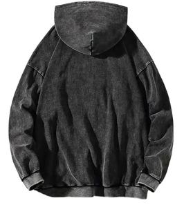 Sweat-shirts et hoodies unisexes surdimensionnés en coton lourd personnalisés, tissu doux 420 g/m², délavage acide délavé - Product Image 2